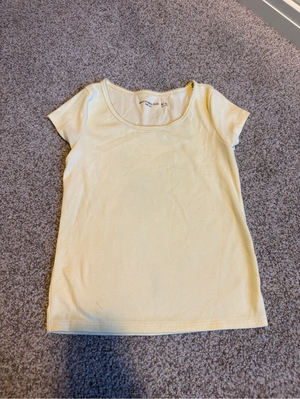 Abercrombie Kids Tee Ribbed Short Sleeve Yellow Girls 9/10